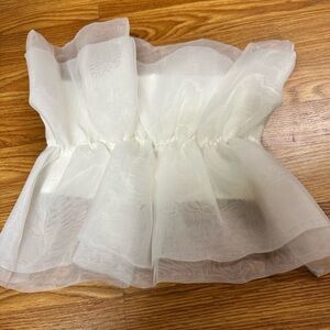 Zara White Sheer Crop Top